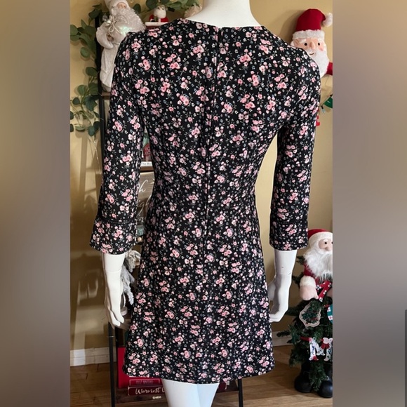 H&M Divided Floral Quarter Sleeve Mini Dress Size 4 💖 - Picture 8 of 12